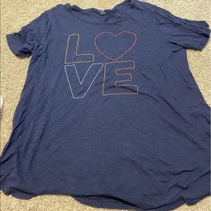 Brand: old navy, Size: L, Color: navy blue with multi color letters